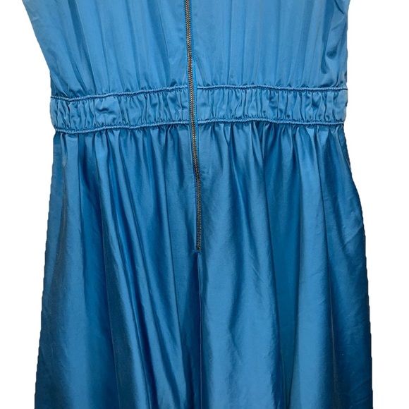 ROKSANDA COLLECTIVE Dress Blue Midi Size 12 Sleeveless Cotton V-Neck Casual EUC - Picture 13 of 16